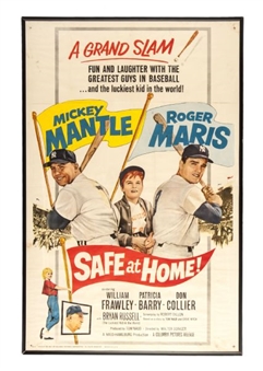 1962 “Safe at Home” One Sheet Movie Poster with Mantle and Maris!  